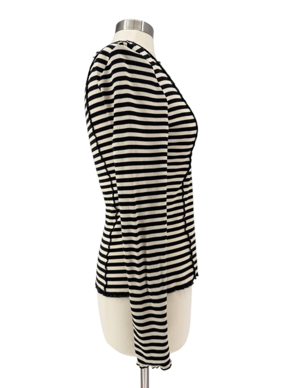 ELODIE Frilled Seam Stripe Long Sleeve Top X-Large - Picture 5 of 10